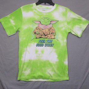 Mad Engine Star Wars Baby Yoda Graphic Print Green Tie Die Kids Size | XL